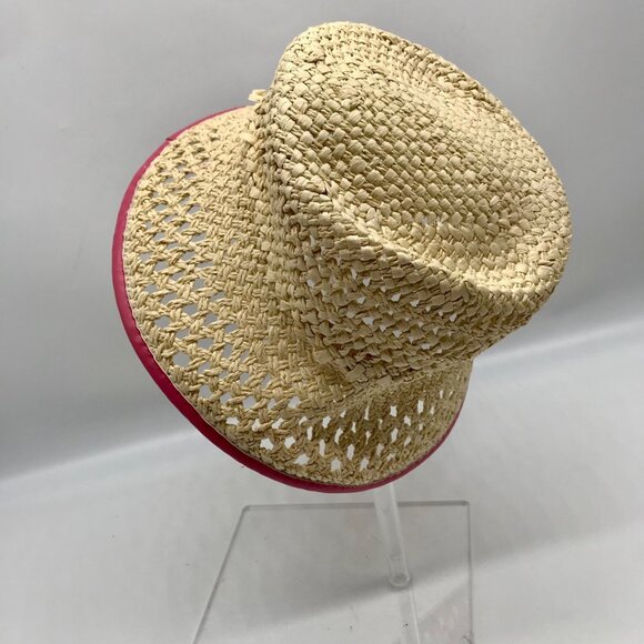 On 34th Beige & Pink Straw Bucket Hat - Picture 7 of 10